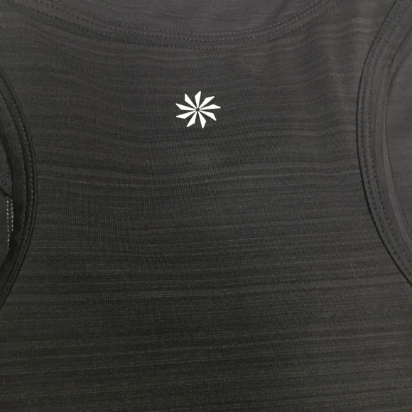 Athleta Run On Black Silver Reflective Tank Top - Picture 6 of 13